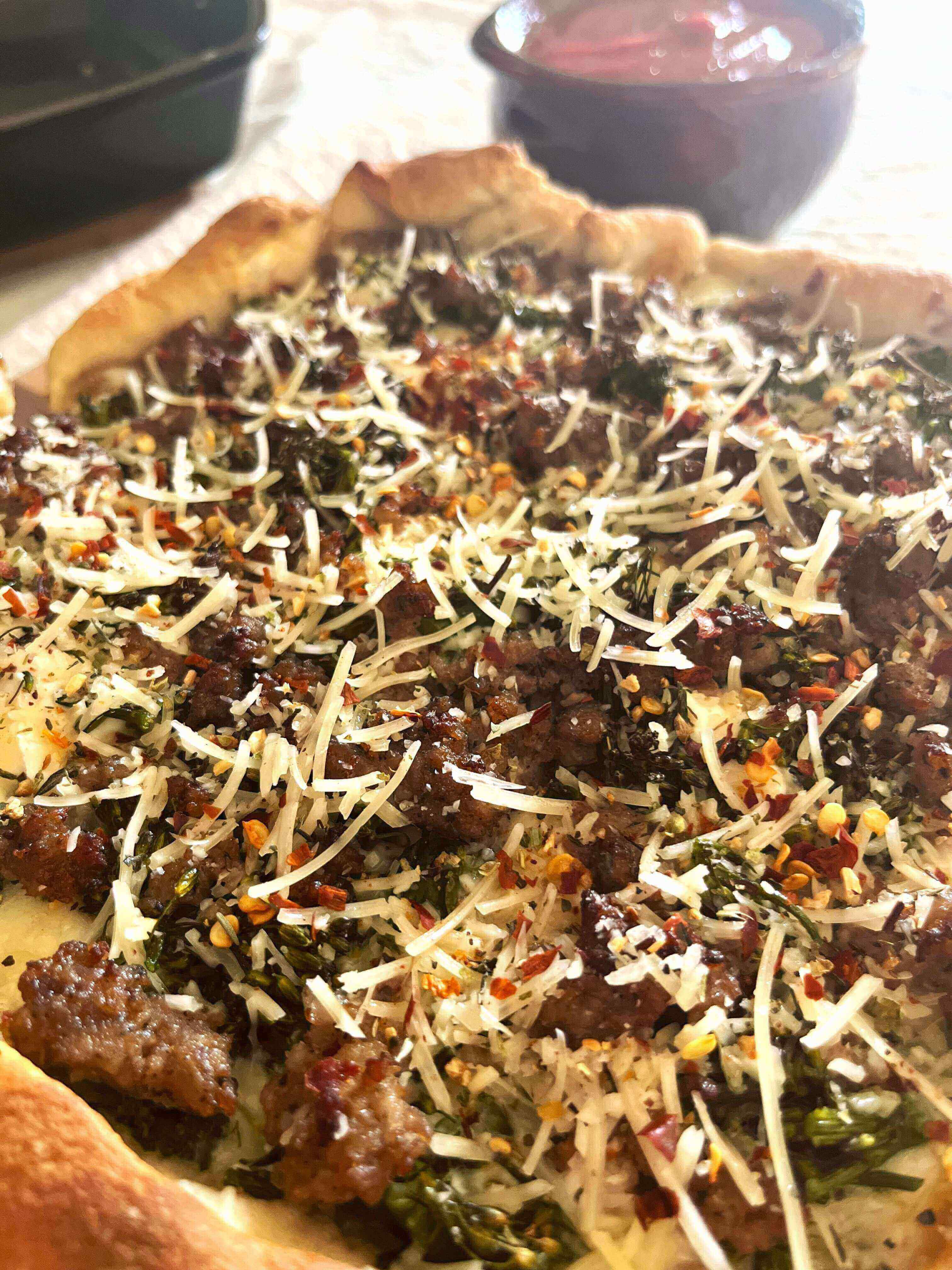 Broccolini Sausage and Lemon Pizza | Flavor Expedition Co.