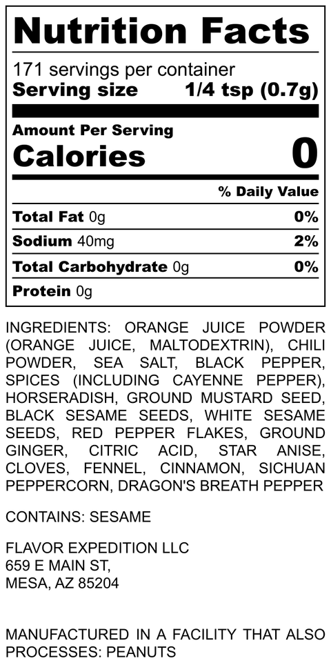 Flavor Expedition Co. Dragons Twilight Nutrition Facts