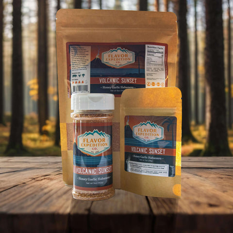 Flavor Expedition Co. Volcanic Sunset - Honey Garlic Habanero Seasoning in 3 available sizes