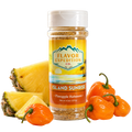 Spice jar labeled 'Flavor Expedition Co.' with pineapple and habanero peppers on a white background