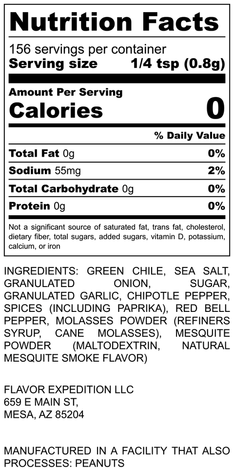 Flavor Expedition Co. Western Dawn Nutrition Facts