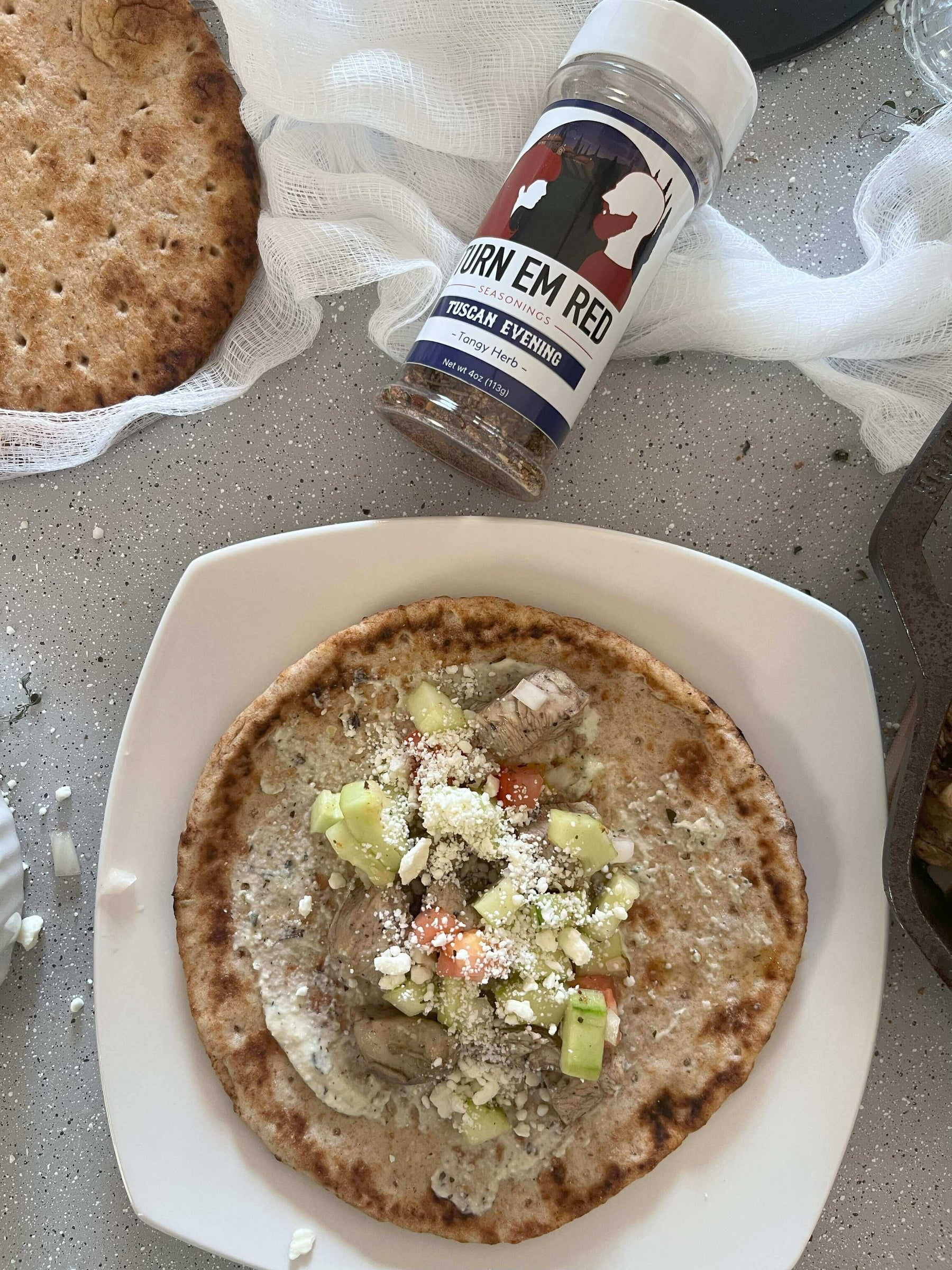 Chicken-Cucumber Gyros: A No-Oven Summer Delight with fresh toppings on a warm pita