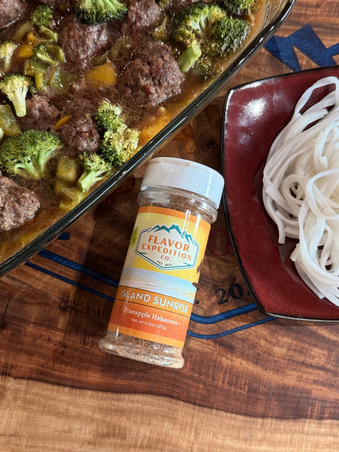 Hawaiian Meatballs with Peppers and Broccoli