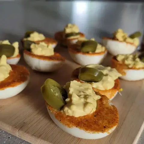 Spicy Mustard Deviled Eggs with a Kick