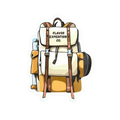 Pack It In Pack It Out Sticker on a rugged backpack from Flavor Expedition Co.