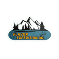 Hit the Slopes Sticker design featuring mountains and trees, perfect weatherproof sticker for winter adventures.