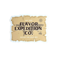 Timeworn Map Sticker from Flavor Expedition Co. with rugged design and motto "Savor the Journey." Weatherproof sticker.