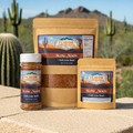 Spice packages with 'Flavor Expedition' branding against a desert background