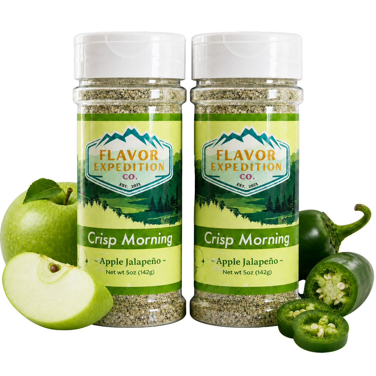 Apple Jalapeno Seasoning by Flavor Expedition, featuring fresh apples and jalapenos in a spice jar. [pack-2]