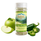 Spice jar labeled 'Crisp Morning Apple Jalapeno' by Flavor Expedition Co. with an apple and jalapenos on a white background.