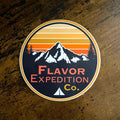 Flavor Expedition Co. "Mountain Sunset" Weatherproof Sticker