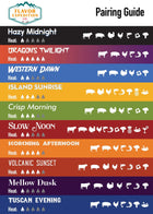  Pairing guide featuring Green Chile Chipotle seasoning and other spice blends with heat levels and suitable food pairings.