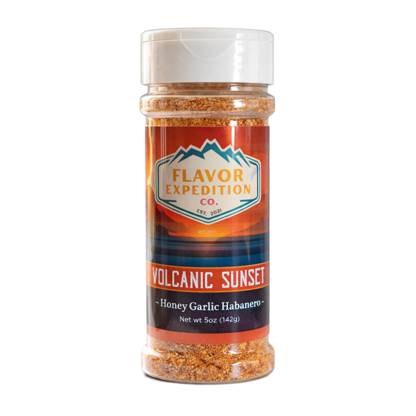 Honey Garlic Habanero Seasoning - Volcanic Sunset spice jar by Flavor Expedition Co.