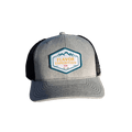 Flavor Expedition Co Patch Hat - Heather Grey / Black with vibrant logo, adjustable hat for flavor explorers.