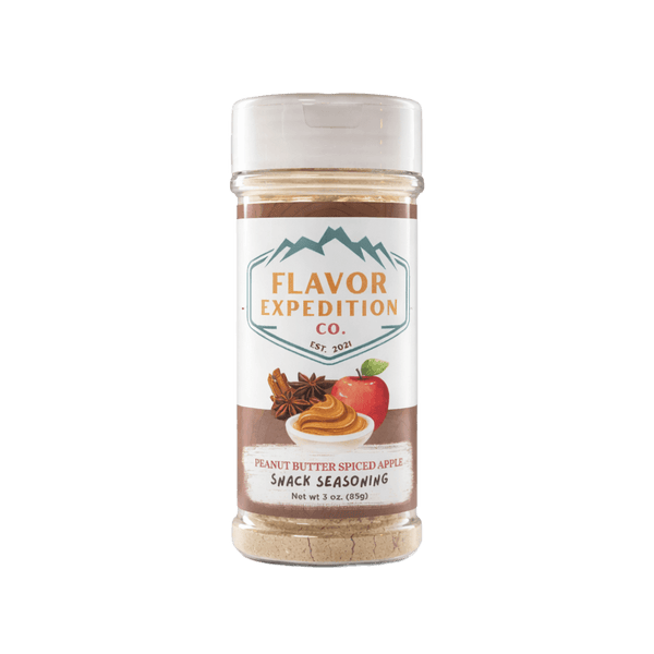 Seasoning jar with 'Flavor Expedition Co.' label on a white background